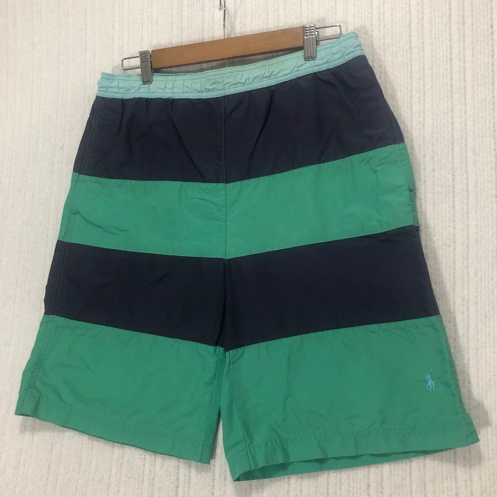 Polo Ralph Lauren Striped Swim Trunks Shorts XL‎ (20) Blue Green